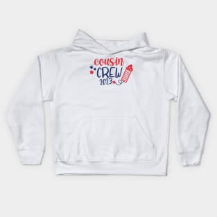 Cousin Crew 2023 Firecracker Red White Blue 4th of July Kids Hoodie